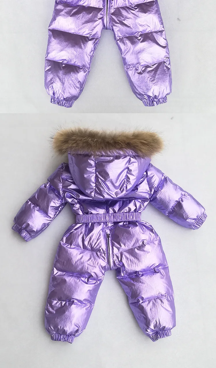 Luxury Gold Infant Baby Down Rompers Duck Down Filling Kids Baby Snowsuit Thick Warm Hooded Toddler Boys Girls Winter Jacket