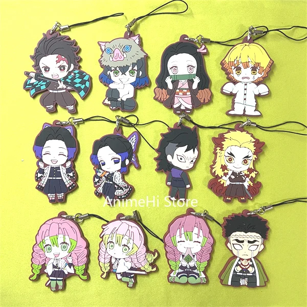 

Demon Slayer Kimetsu no Yaiba Keychain Figure Kanroji Mitsuri Himejima Gyoumei Shinazugawa Genya Keyring Bag Pendant Gift