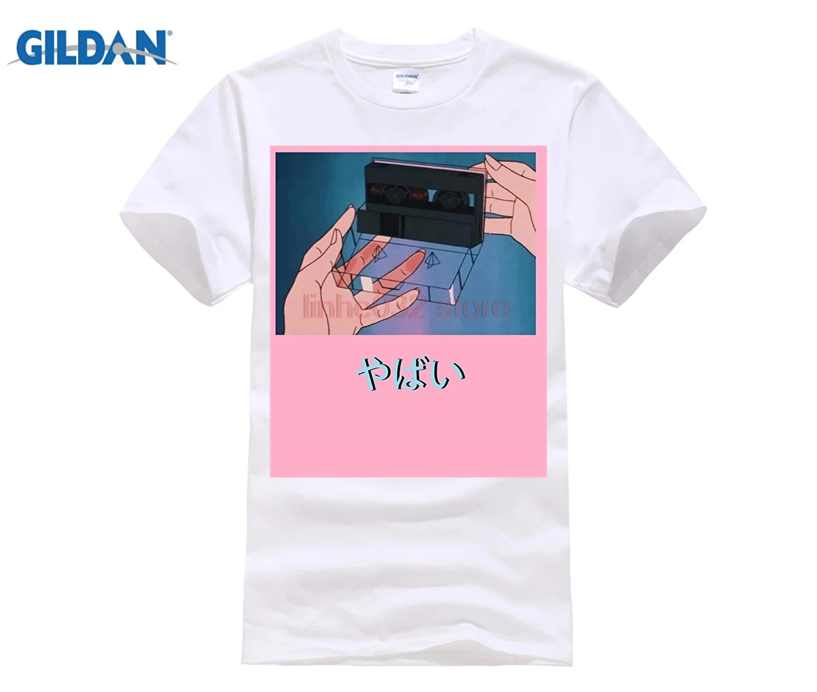 GILDAN YABAI SLANG TAPE эстетика VAPORWAVE Япония скейт 4 Чан 2018 летняя новая брендовая футболка