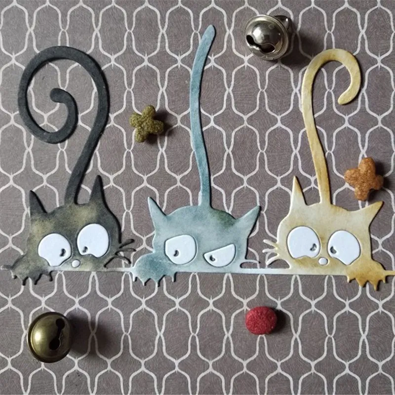 Новинка 2019 металлические штампы из углеродистой стали с изображением трех кошек