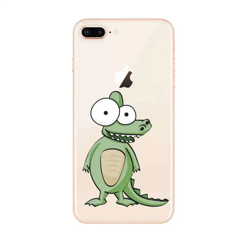 Милый мультяшный Слон рисунок зебры Мягкий силиконовый чехол для iphone 8 7 7plus 6 6s 5 5S