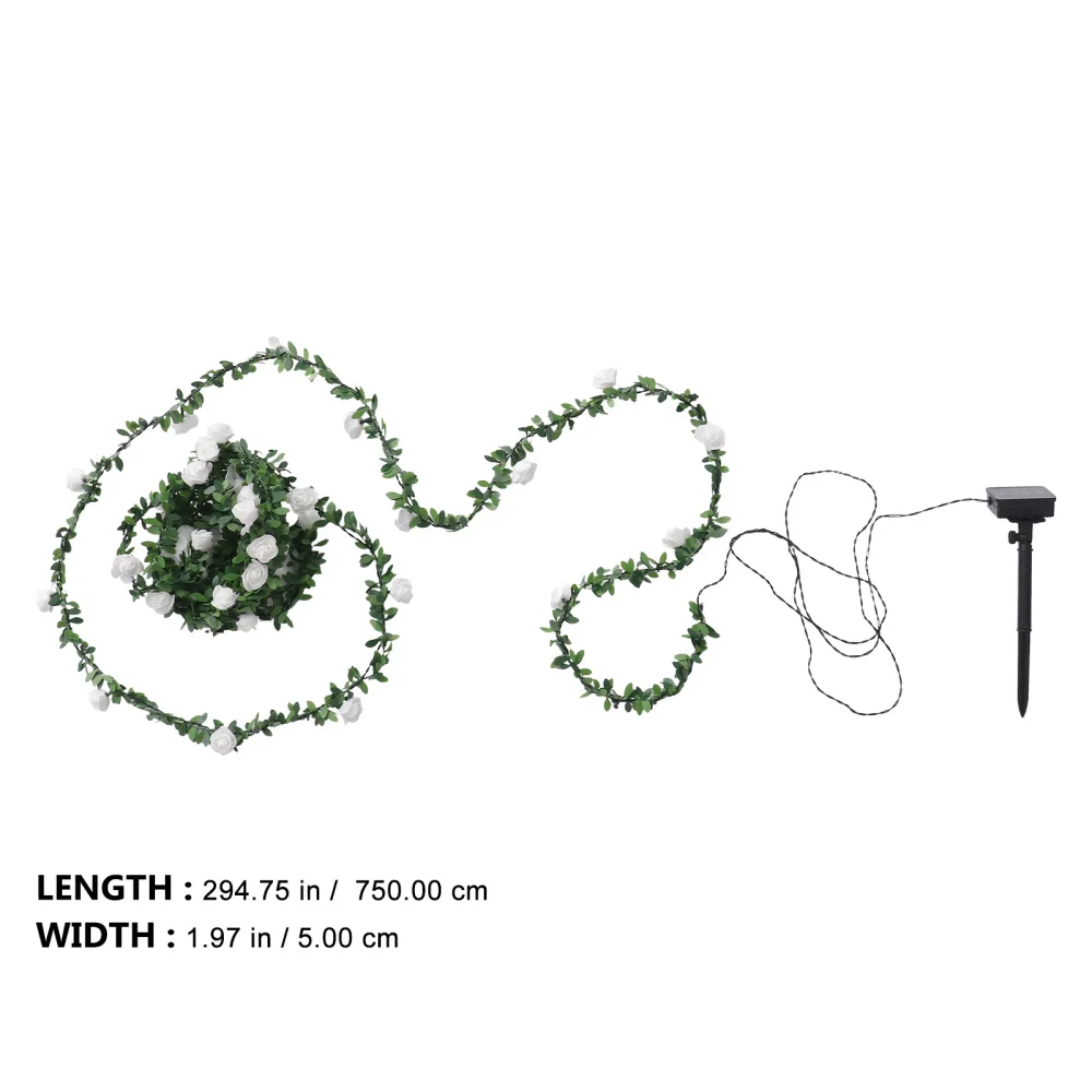 

1 Set of LED String Light Simulation Rose String Light Hanging Vine Solar Light