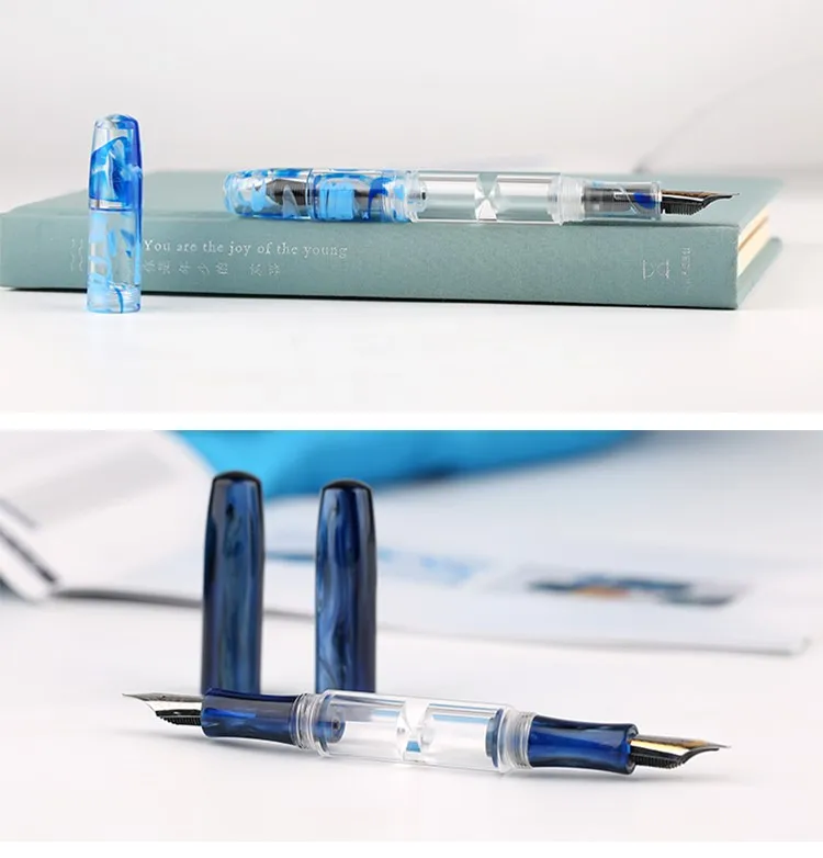 Moonman Penbbs 469 прозрачная авторучка из смолы с двойным наконечником двойная ручка для хранения чернил двойное использование тонкий наконечник 0,5 мм модный подарочный набор для письма