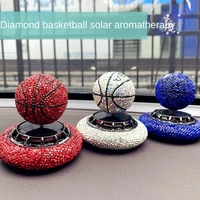 car solid perfume aromatherapy diamond studded basketball solar car perfume decoration rotating car freshner car scent