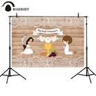 Фон для фотосъемки Allenjoy с изображением древесины Святой детской вечеринки, кружевное украшение