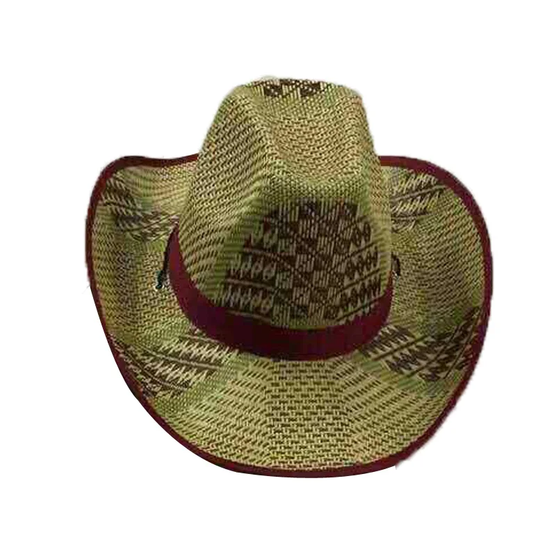 2019 new Summer sun protection hat cowboy Leisure novelty straw men's sunshade shade three grass braided sunhat | Аксессуары для