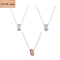 qsjie high quality swa new style smart crisscross design clavicle chain necklace glamorous fashion jewelry