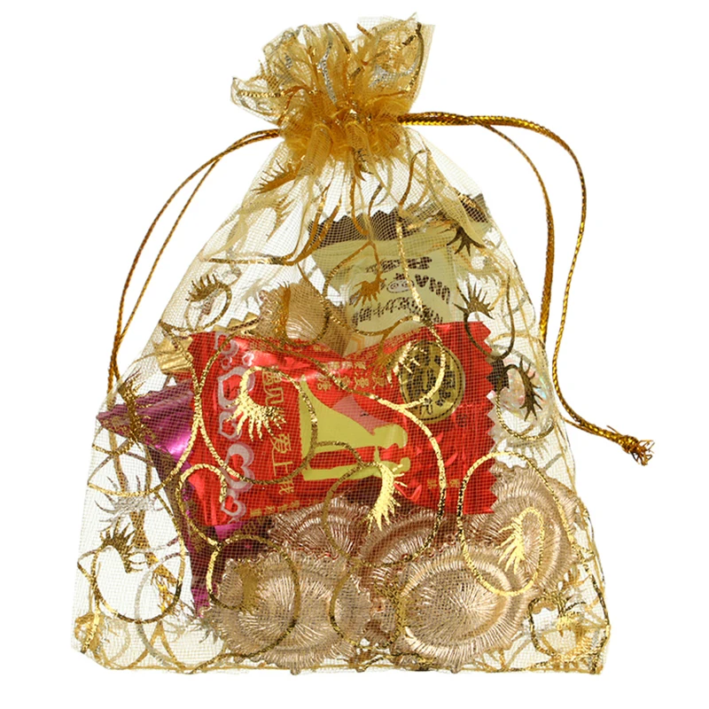 

100pcs/set Organza Bags 7x9cm/9x12cm/13x18cm Jewelry Packaging Bags Wedding Christmas Gift Candy Pouches Bag