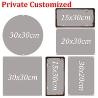 retro metal tinplate customize metal poster plate vintage tin sign round square rectangle plaque wall decor 152030cm
