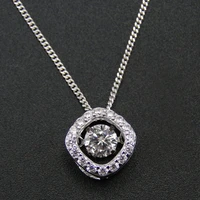 new arrival dancing cz stone pendant in 925 sterling silver necklace for women engagement gift