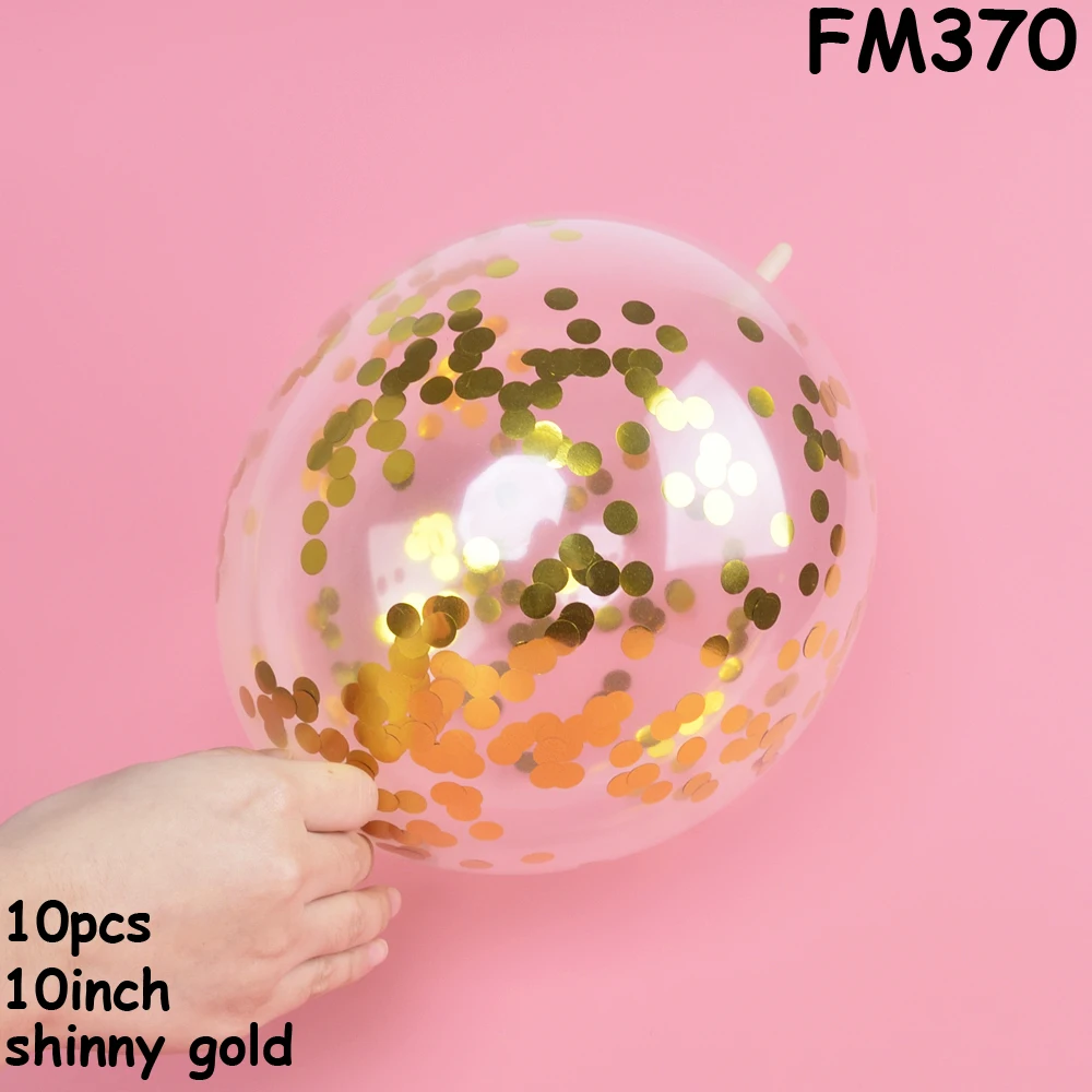 FM370 tail balloons 10 шт прозрачные воздушные шары с аппликацией в виде Золотой Звезды конфетти из фольги прозрачные воздушные шары с днем рождения Baby Shower Свадьба розовое золото вечерние украшения - Цвет: FM370 tail balloons
