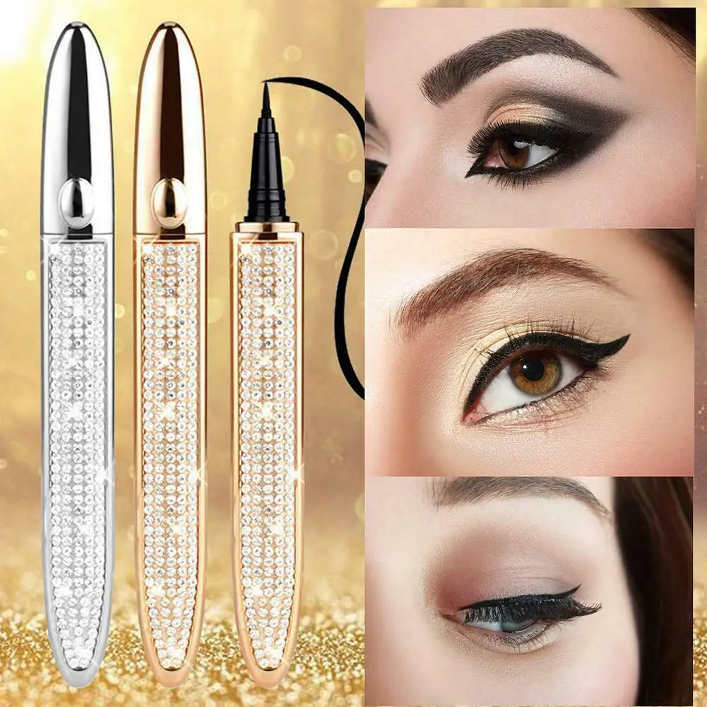

Magic Self Adhesive Lashes Eyeliner waterproof No Glue No Blooming Quick Drying Eyelashes Long Lasting Sticking Eye liner Pencil