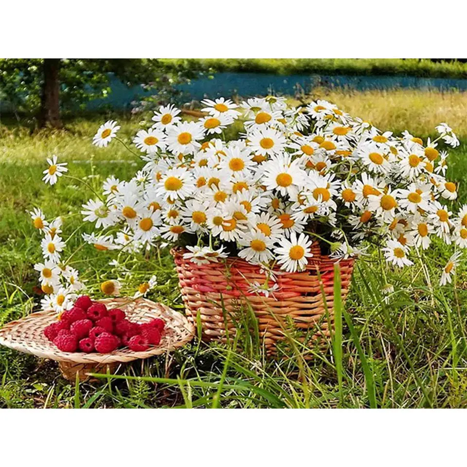 

New 5D DIY diamond painting flowers chrysanthemum set full square diamond cross stitch printing bedroom living room mural gift