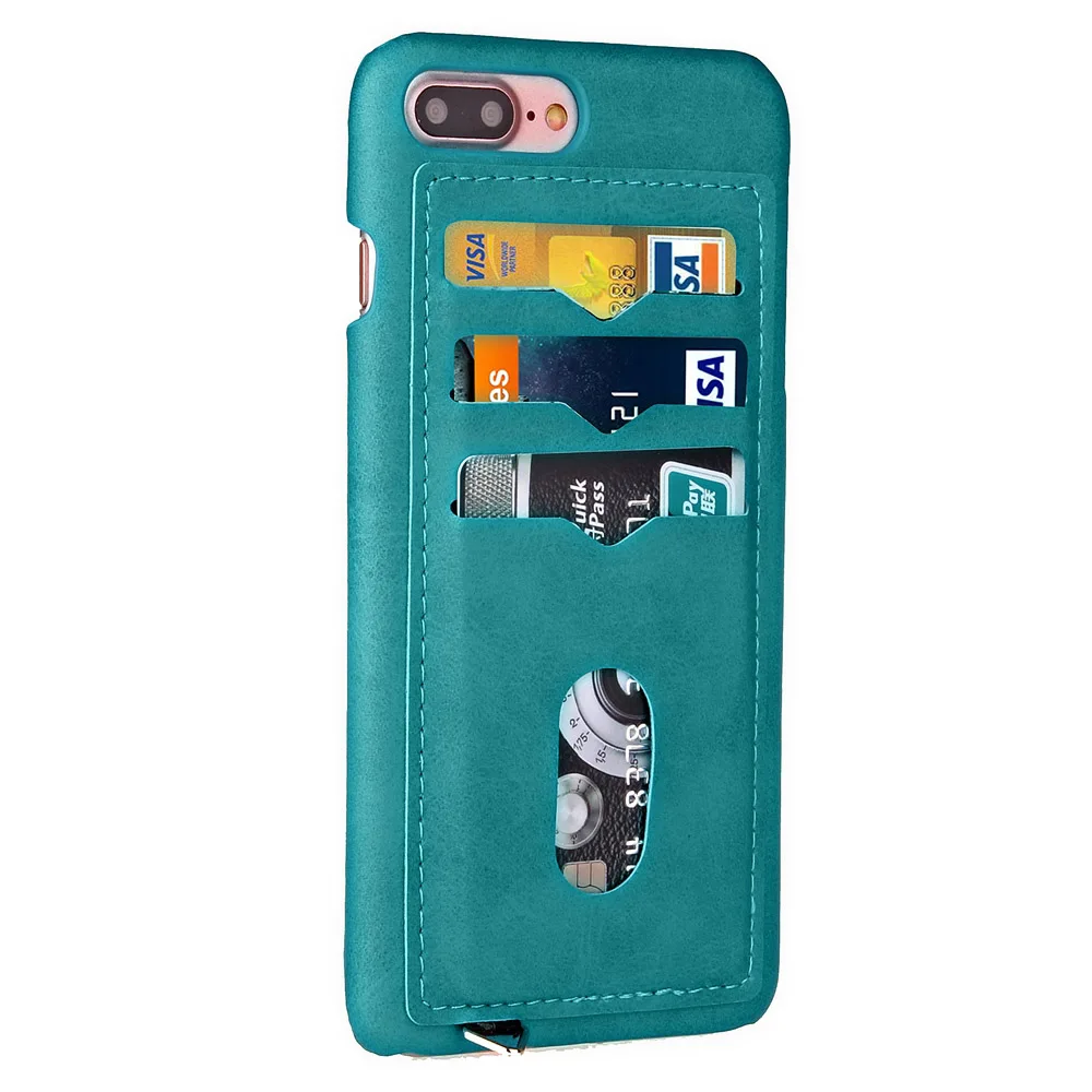 blue Противоударный чехол для телефона s для iPhone 5, 5S, SE, 6, 6 S, 7, 8 Plus, X, 10, кожаный держатель для карт, гибридный, полный защитный чехол для iPhone 7, противоударный - Цвет: blue