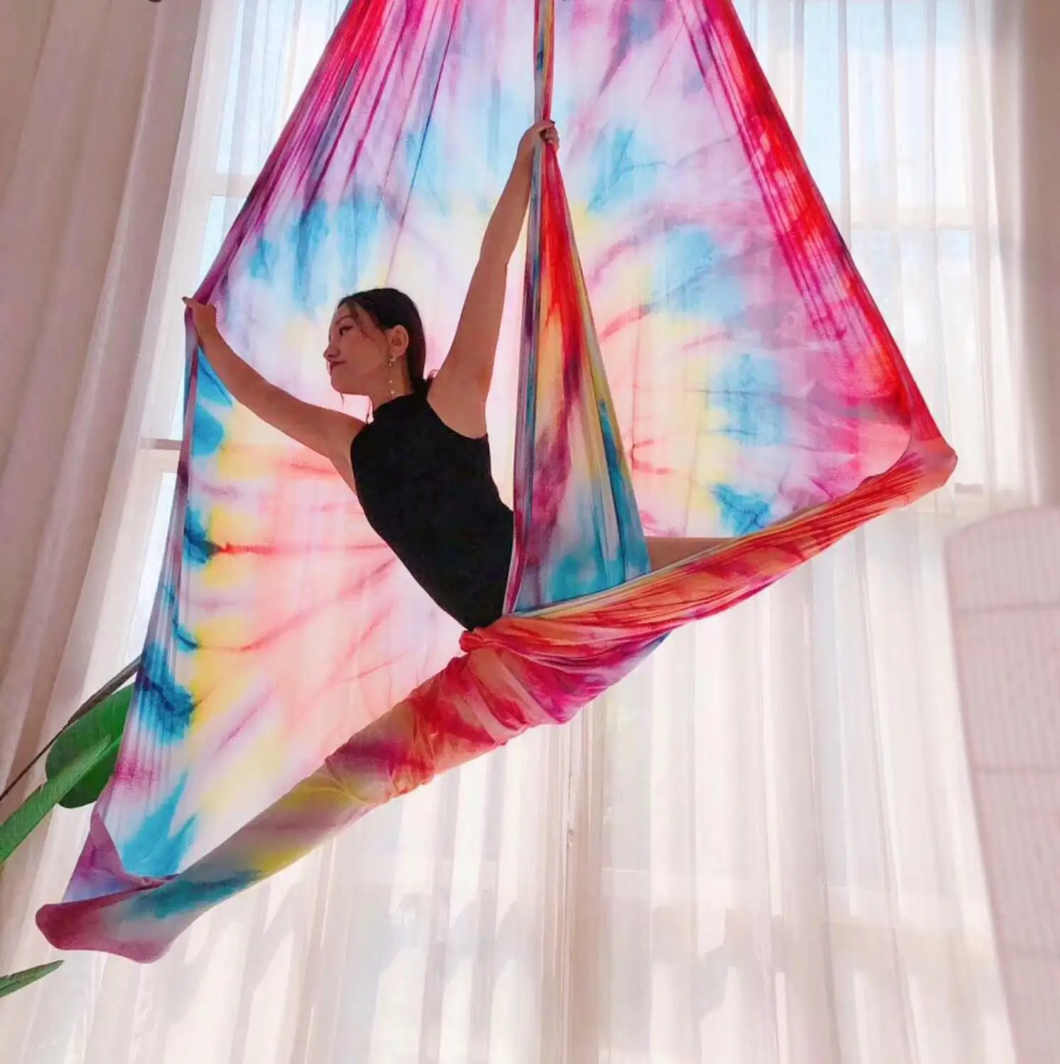 

Aerial Fly Yoga Hammock Set 5mx2.5m Anti Gravity Yoga Belts For the yoga Exercise Air Swing Bed Trapeze