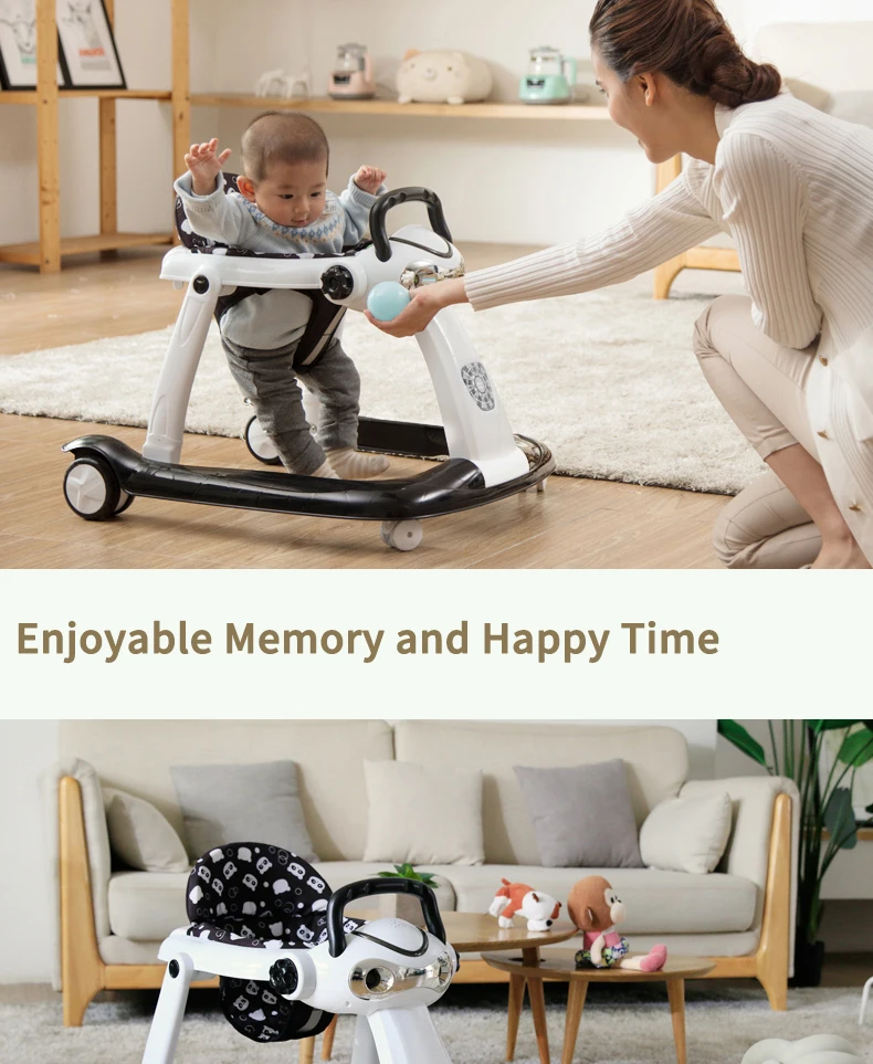 Babysafe folding baby walker anti-rollover music 6/7-18 months children's walker can sit can push
