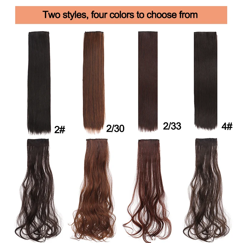

DIANQI synthetic hair long straight 2 clips on hair extension different lengths for women