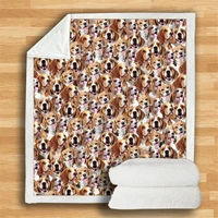 basset hound cozy premium fleece sherpa 3d printed fleece blanket on bed home textiles dreamlike