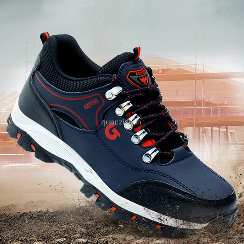 

Men Breathable Work Sneakers Steel Toe Cap Work Safety Shoes For Men Safety Boots Anti-Puncture Indestructible Work Shoes Male