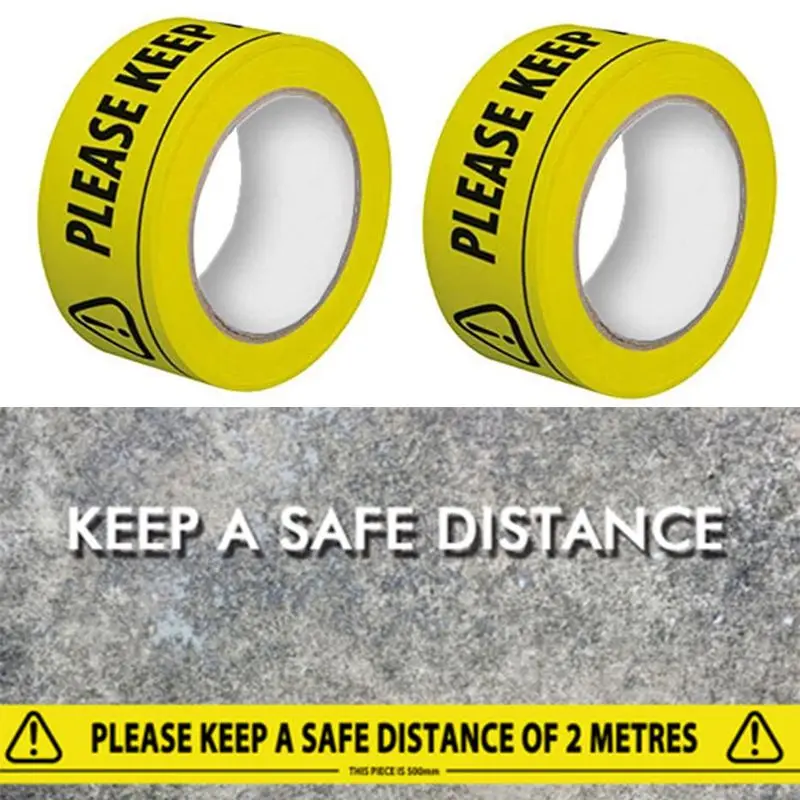 Пожалуйста держите безопасное расстояние 2 метра напольной ленты 33 м x 48 мм
