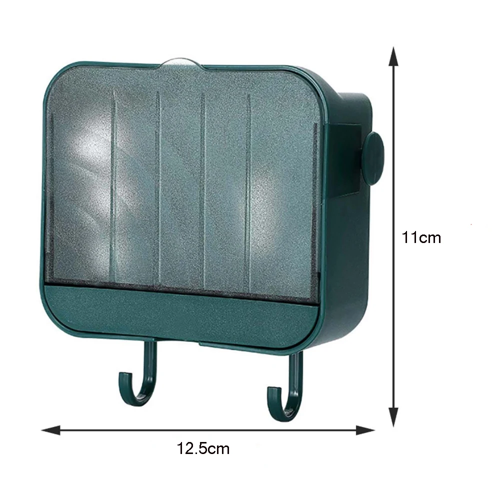 

Bathroom Non-Perforated Wall-Mounted Soap Storage Box Bathroom Drain Soap Dish With Cover Household Durable Storage Box