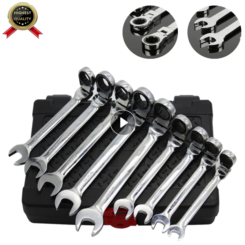 Набор гаечных ключей с храповым механизмом комплект комбинированных
