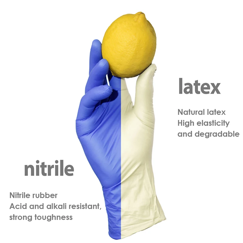 100 шт. одноразовые перчатки из нитрильного каучука|Бытовые перчатки| |