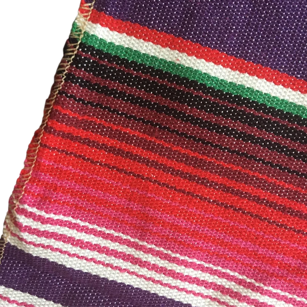 4 цвета мексиканские вечерние скатерть из хлопка в полоску для стола радужная