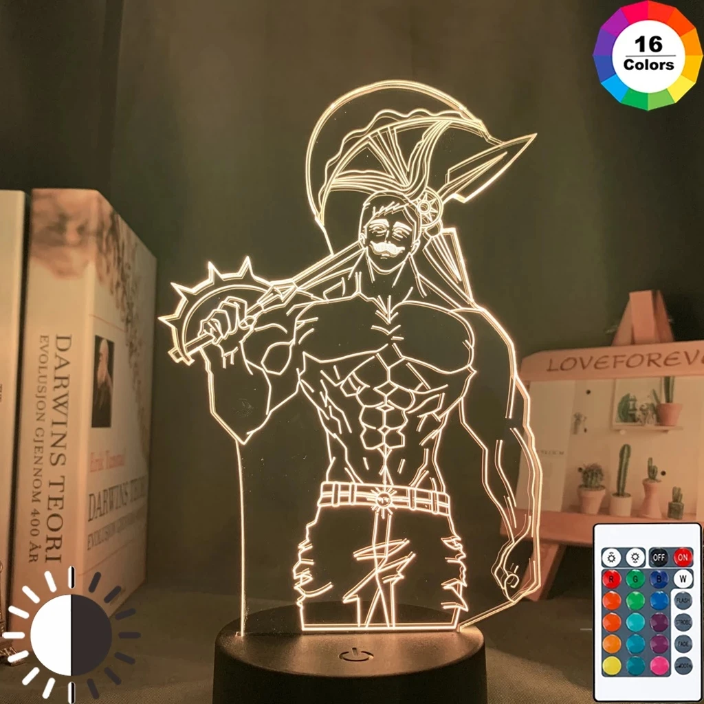 

Acrylic Night Light Lamp Anime The Seven Deadly Sins Escanor Light for Bed Room Decor Nightlight Kids Table Lamp Escanor Gift