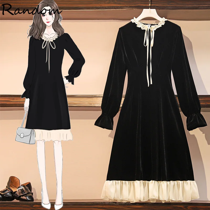 Женское бархатное офисное платье большого размера черное праздничное с длинным