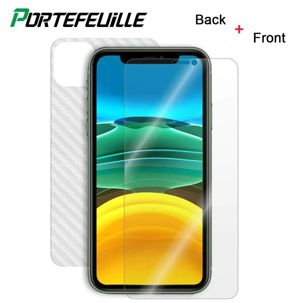 Защитная пленка из углеродного волокна для задней панели экрана Iphone 11 Pro Xs Max Xr X