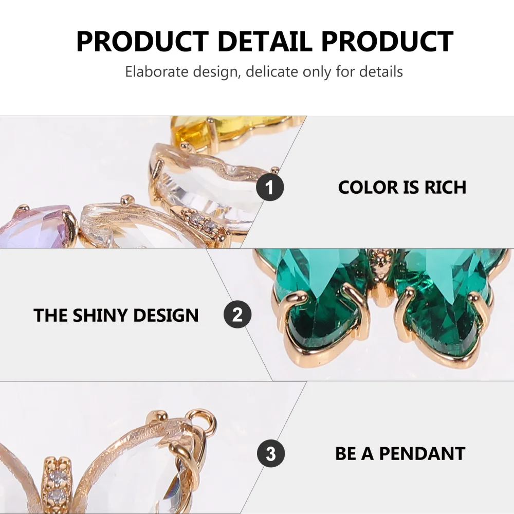 

5pcs Chic Metal Butterflies Charms Shiny DIY Crystal Jewelry Pendants Decoration