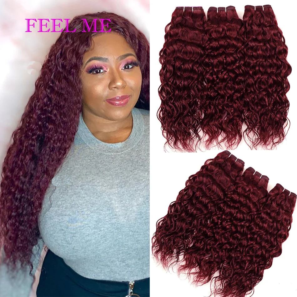 Перуанские волнистые пучки волос 1 шт. красные винные бордовые 99j волосы для