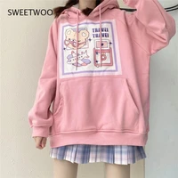 korean fashion hoodies women winter 2021 fashion kawaii hoodie long sleeve print tops casual cute sweatshirt women