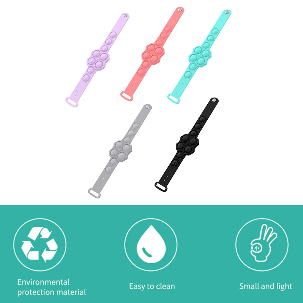 

Push bubble bracelet Silicone Wristband Stress Relief Hand Fidget Dimple Sensory Unzip Bracelet Children's stress relief toys