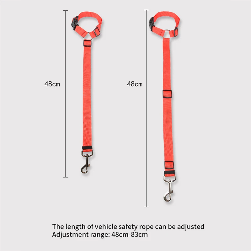 

Pet Dog Car Seat Belts Adjustable Durable Short Harness Lead Leash Car Safety Traction Rope Pet Seatbelt Strap Dog Accessories