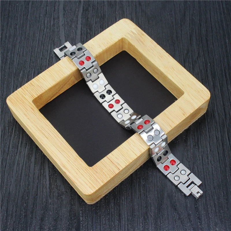 

Romantic Chunky 15mm Stainless Steel Chain Bracelets for Women Charm Magnetic Stone Wrist Armband Fashion Jewelry Bijoux Femme