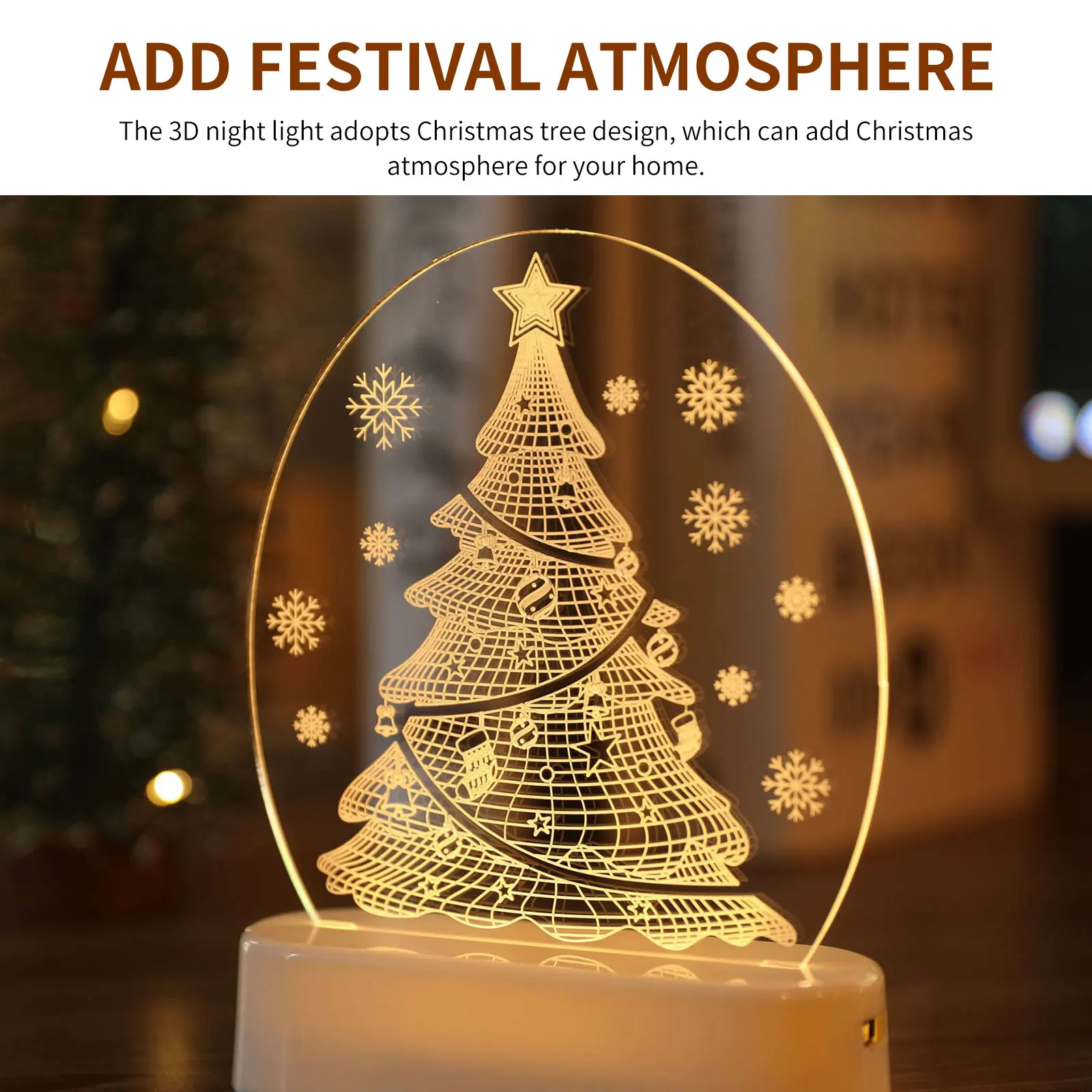 

Christmas Santa Claus Acrylic 3D Night Lamp For Kids Bedroom Decor Nightlight Garland Gift Xmas USB Battery Powerd Night Light