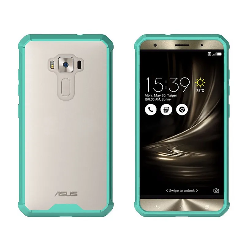 hot hybrid shockproof cover air cushion frame case with crystal clear hard back shell coque mask for asus zenfone 3 ze552kl 5 5 free global shipping