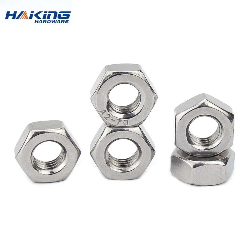 Hexagon Hex Nuts Metric DIN934 M1.4 M1.6 M2 M2.5 M3 M4 M5 M6 M8 M10 M12 M14 M16 M18 M20 M22 M24 304 Stainless Steel Hex Nut