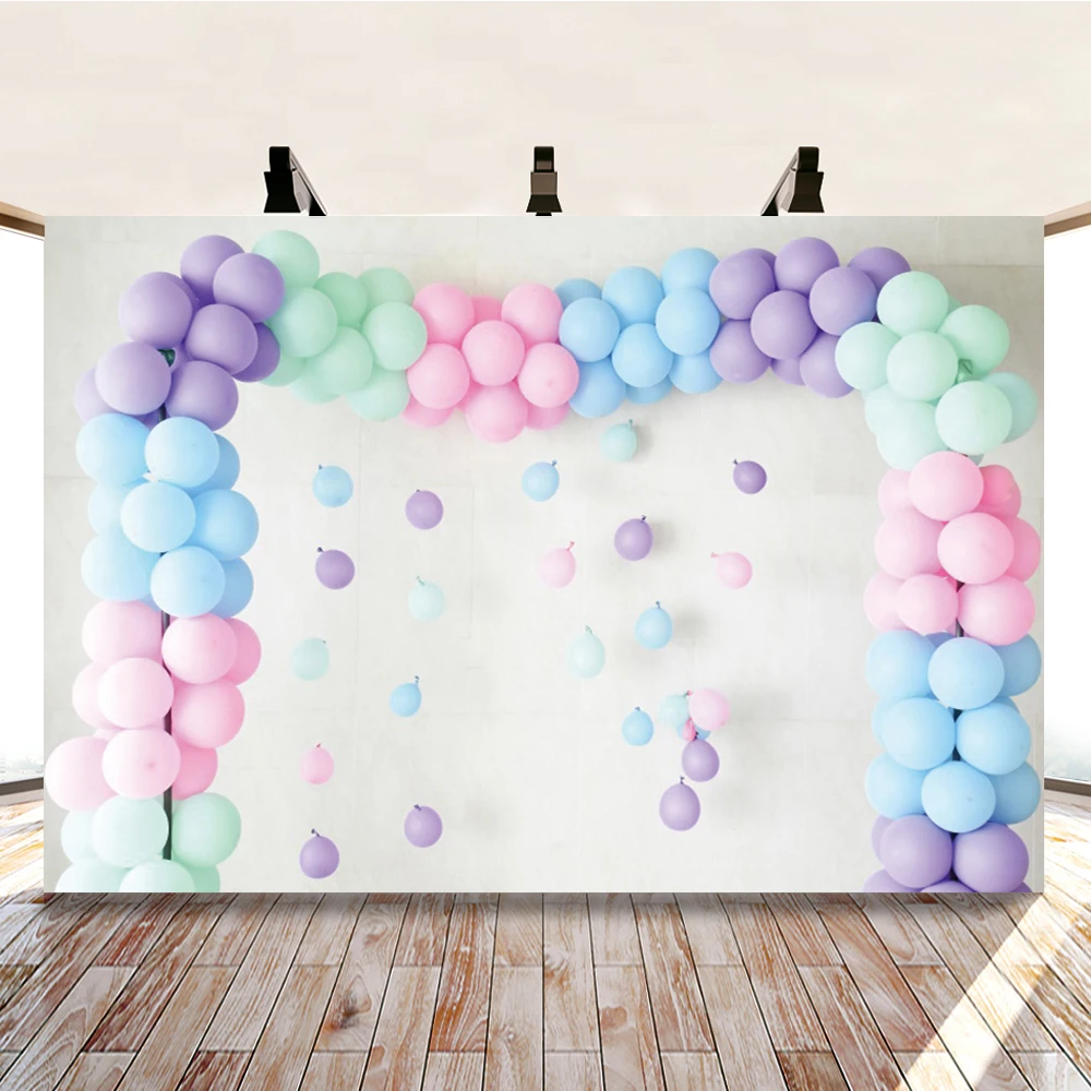 

Yeele Colorful Ballon Arch Door Photography Backdrops Birthday Party Baby Photographic Studio Photo Background Decorations Prop