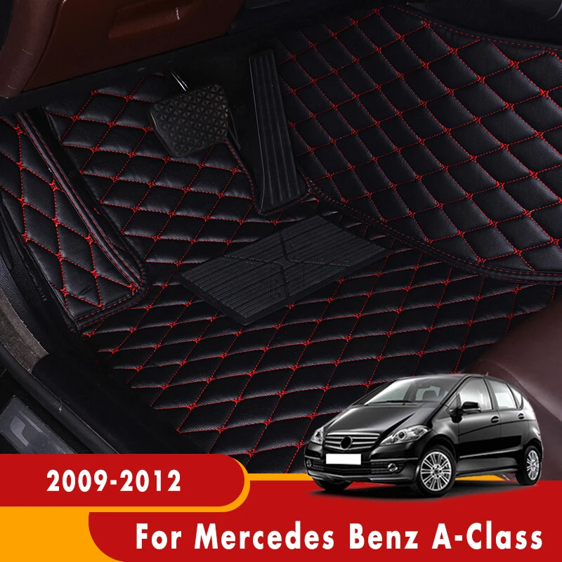 

Custom Car Floor Mat For Mercedes Benz A-Class 2012 2011 2010 2009 Carpets Auto Parts Accessories Interior Leather Foot Liner