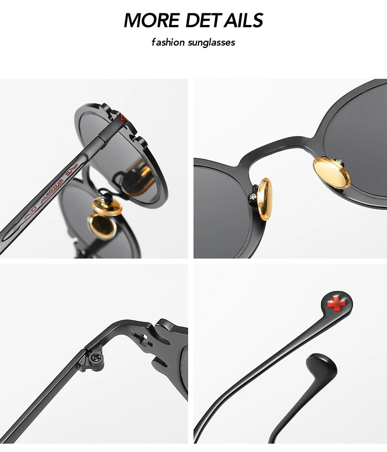 2020 паровые панк Солнцезащитные очки овальные круглые готические оправы для