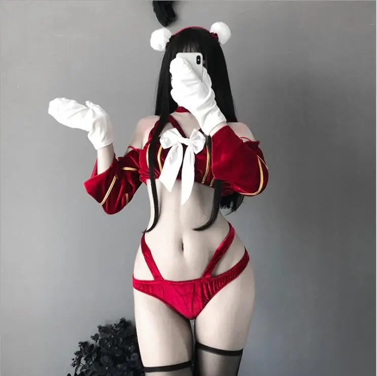 Японский сексуальный милый кролик девочка красный розовый анимэ Косплей