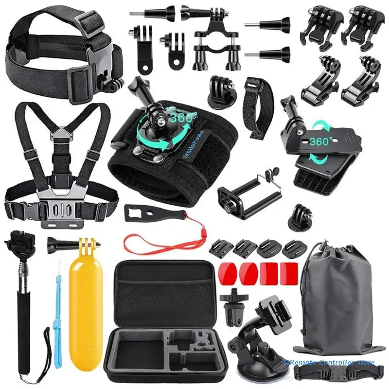 

Набор аксессуаров для экшн-камеры BX0E 48 в 1, набор аксессуаров для Hero 9 8 Max 7 6 5 4 3 3 + 2 1 Black/Osmo/Sjcam/Insta 360