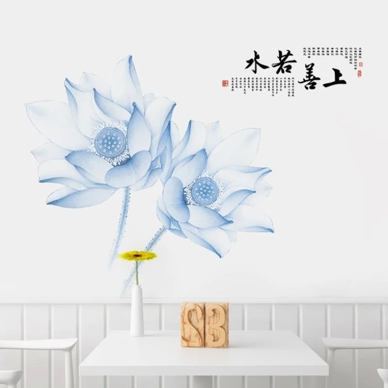 

1PCS 3D Rose Lotus Flower Wall Stickers Decorative Stickers Living Room Home Decor Wall Decals Bedroom Art Design Wallpaper