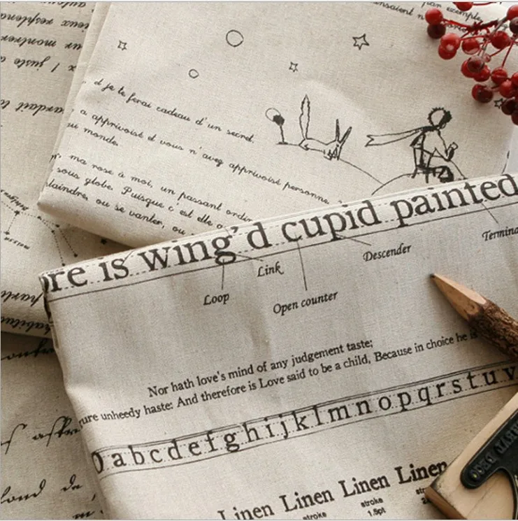 Английская ткань для обивки букв напечатанная хлопковая и льняная по метрам DIY