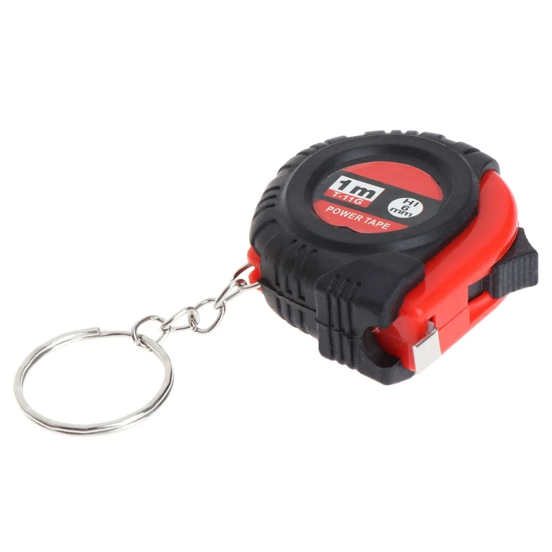 

Mini Tape Measure With Key Chain Plastic Portable 1m Retractable Ruler cm/Inch 6XDD