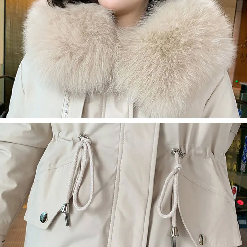 

Loose Hooded Down Padded Jacket Women Parkas 2020 Winter Plus size Solid Warm Outerwear Mid-length Cotton Coat femme hiver DH49