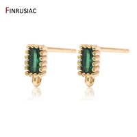 14k gold plated inlaid zircon post earrings accessories for diy women fashion earrings jewelry material